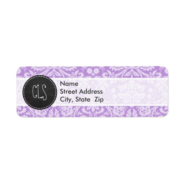 Lavender Damask ; Vintage Chalkboard look (Devant)