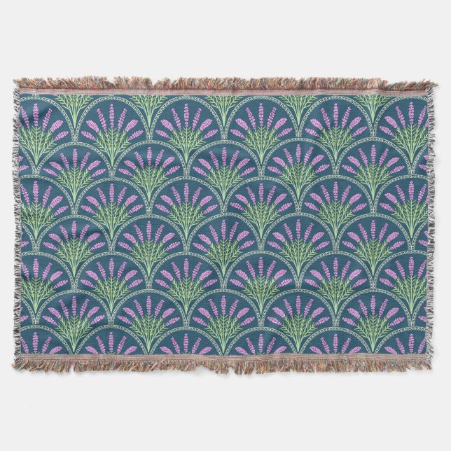 Lavender - Dark Background Throw Blanket (Front)