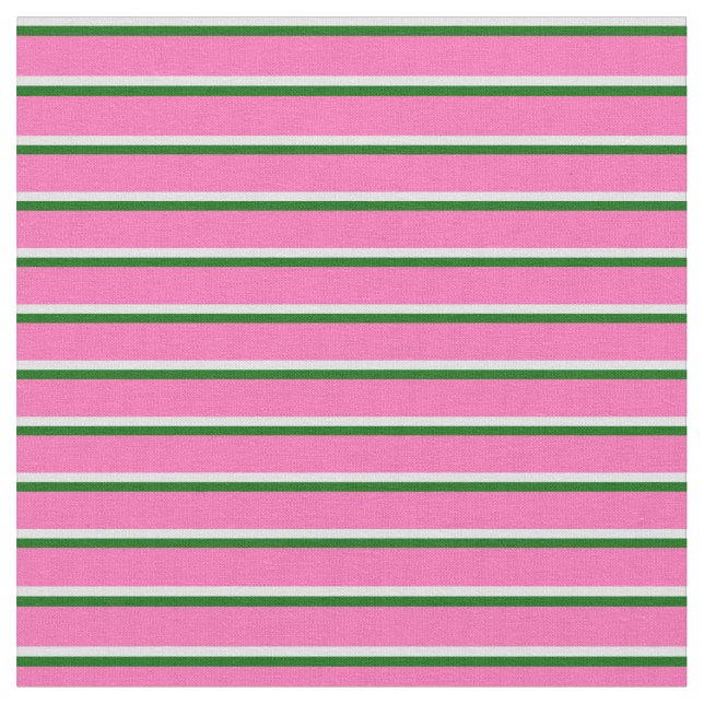 Lavender, Dark Green, and Hot Pink Coloured Lines Fabric (Close Up)