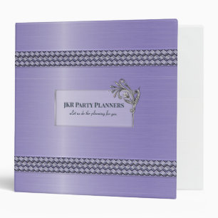 Lavender Decorative Metallic Look 3 Ring Binder