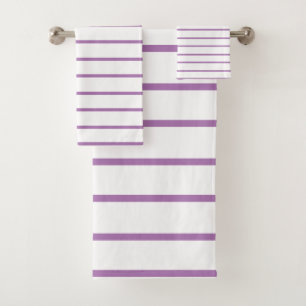 Lavender Decorative stripe pattern Bath Towel Set