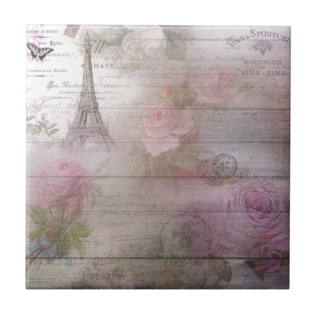Lavender Decoupage Tile (Front)