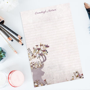 Lavender Deer Dreamy Boho Chic Monogram