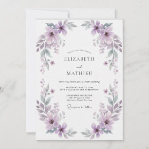 Lavender Delicate Meadow Wedding Invitation