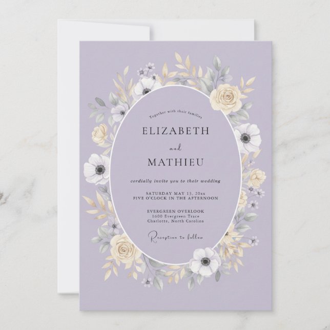 Lavender Delightful Spring Wedding Invitation (Front)