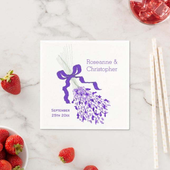 Lavender Design Wedding Napkin (Insitu)