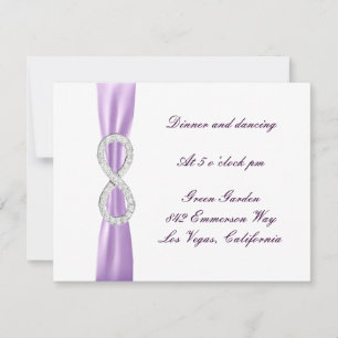 Lavender Diamond Infinity Wedding Reception Card
