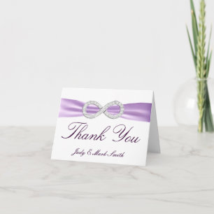 Lavender Diamond Infinity Wedding Thank You Card