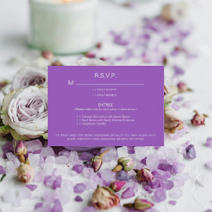 Lavender Dinner Options Wedding RSVP Card