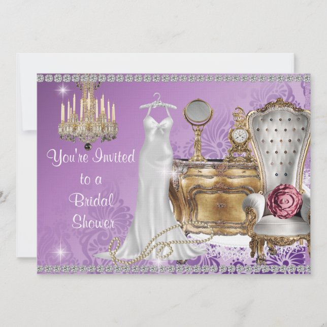 LAVENDER DOMMASK W - INVITATION DE LA DOUCHE BRIDA (Devant)
