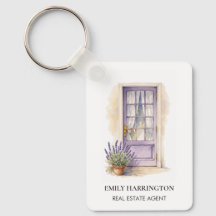 Lavender Door Watercolor Logo Real Estate Agent