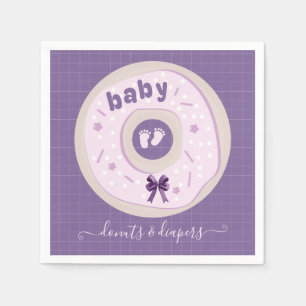 Lavender Doughnuts and Diapers Sprinkle Baby Showe Napkin