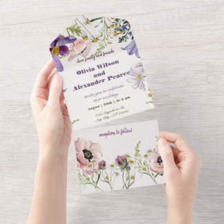 Lavender Dreams: Anemone Wedding Invitation