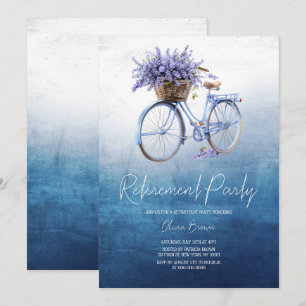 Lavender Dreams, Floral Bicycle Retirement Party Invitation