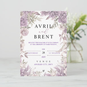 Lavender Dreams Floral Faire-part de mariage