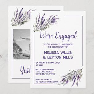 Lavender Dreams: Watercolour Engagement Party  Invitation