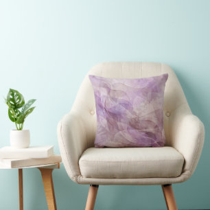 Lavender Dreamy Swirl Lilac Mauve Lavender Throw Pillow