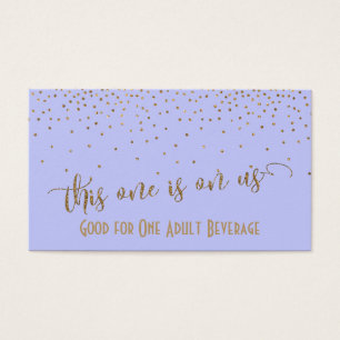 Lavender Drink Tickets with Gold Confetti
