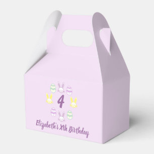 Lavender Easter 4th Birthday Favor Box