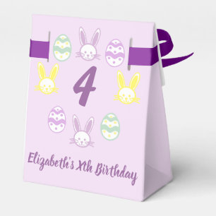 Lavender Easter 4th Birthday Favor Box