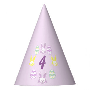 Lavender Easter 4th Birthday Party Hat