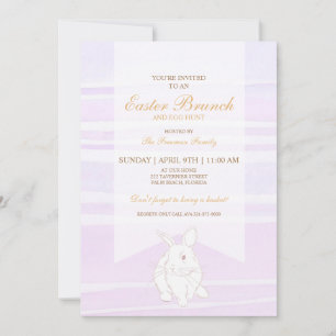 Lavender Easter Brunch & Egg Hunt Bunny Invitation