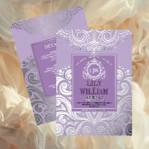 Lavender Elegant Artdeco Diamond Monogram Wedding