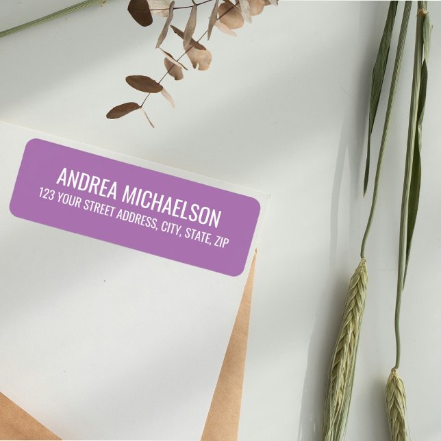 Lavender Elegant Calligraphy Adresse de retour (Créateur téléchargé)