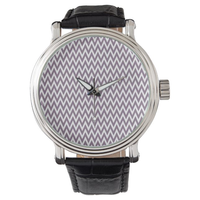 Lavender Elegant Chevron Design Watch (Front)