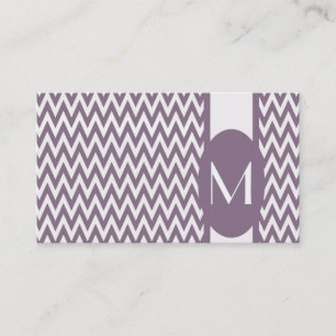 Lavender Elegant Chevron Monogram Carte de visite