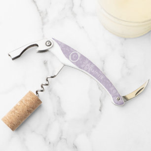 Lavender Elegant Damask Corkscrew
