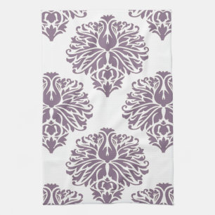Lavender Elegant Damask Kitchen Towel