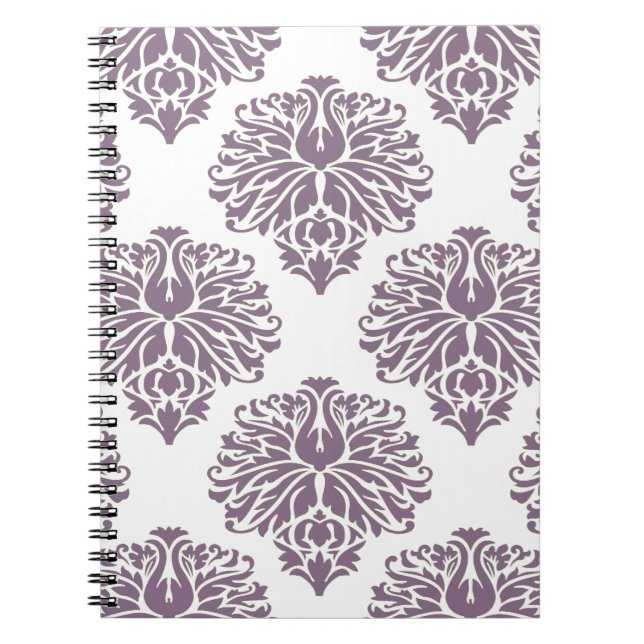 Lavender Elegant Damask Notebook (Front)