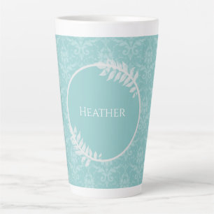 Lavender Elegant Damask Personalized Latte Mug