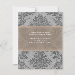Lavender Elegant Damask reception card