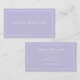 Lavender Elegant Minimalist Professional Business Card