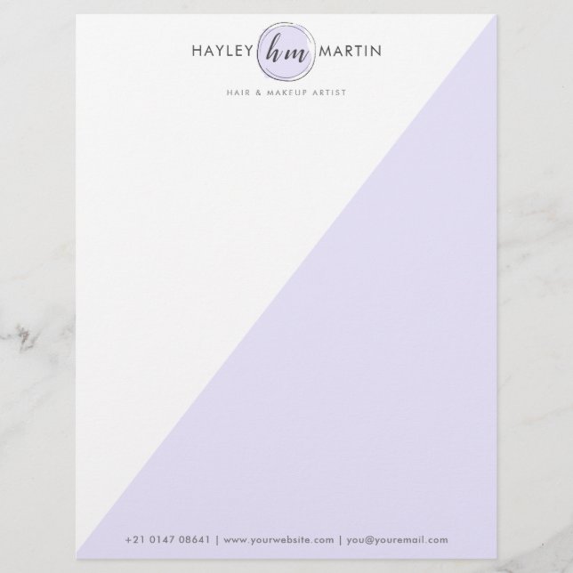 Lavender Elegant Professional Business Letterhead (Front)