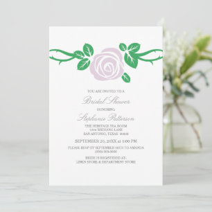 Lavender Elegant Rose Bridal Shower Invite