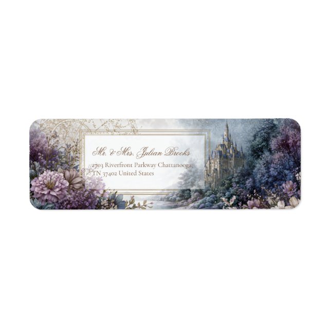 Lavender Enchanted Forest Gilded Castle Address (Devant)