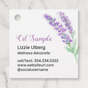 Lavender Essential Oil Sample Favour Tags