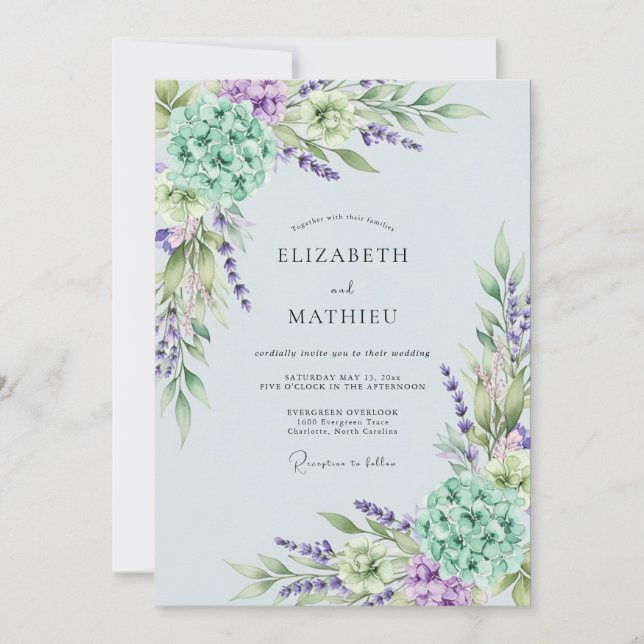 Lavender Ethereal Spring Wedding Invitation (Front)