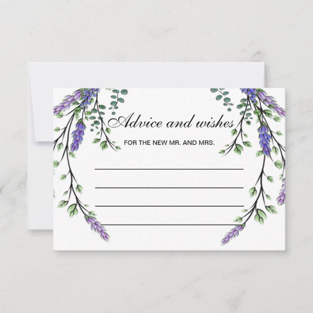 Lavender eucalyptus boho advice and wishes card (Front)