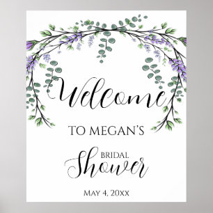 Lavender eucalyptus boho greenery poster