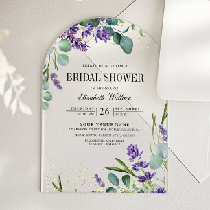 Lavender Eucalyptus Bridal Shower Acrylic Invitations