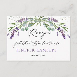 Lavender Eucalyptus Bridal Shower recipe Enclosure Card