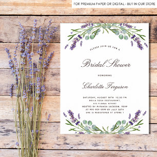 Lavender eucalyptus budget bridal shower flyer