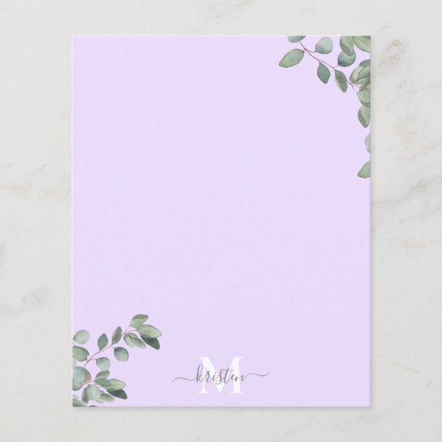 Lavender Eucalyptus Custom Name  (Front)