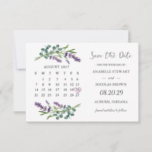Lavender Eucalyptus Enregistrer la carte Calendrie