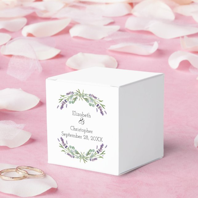Lavender Eucalyptus Floral Botanical Wedding  Favor Box (Wedding)