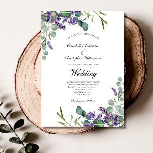 Lavender Eucalyptus Floral Botanical Wedding Invitation